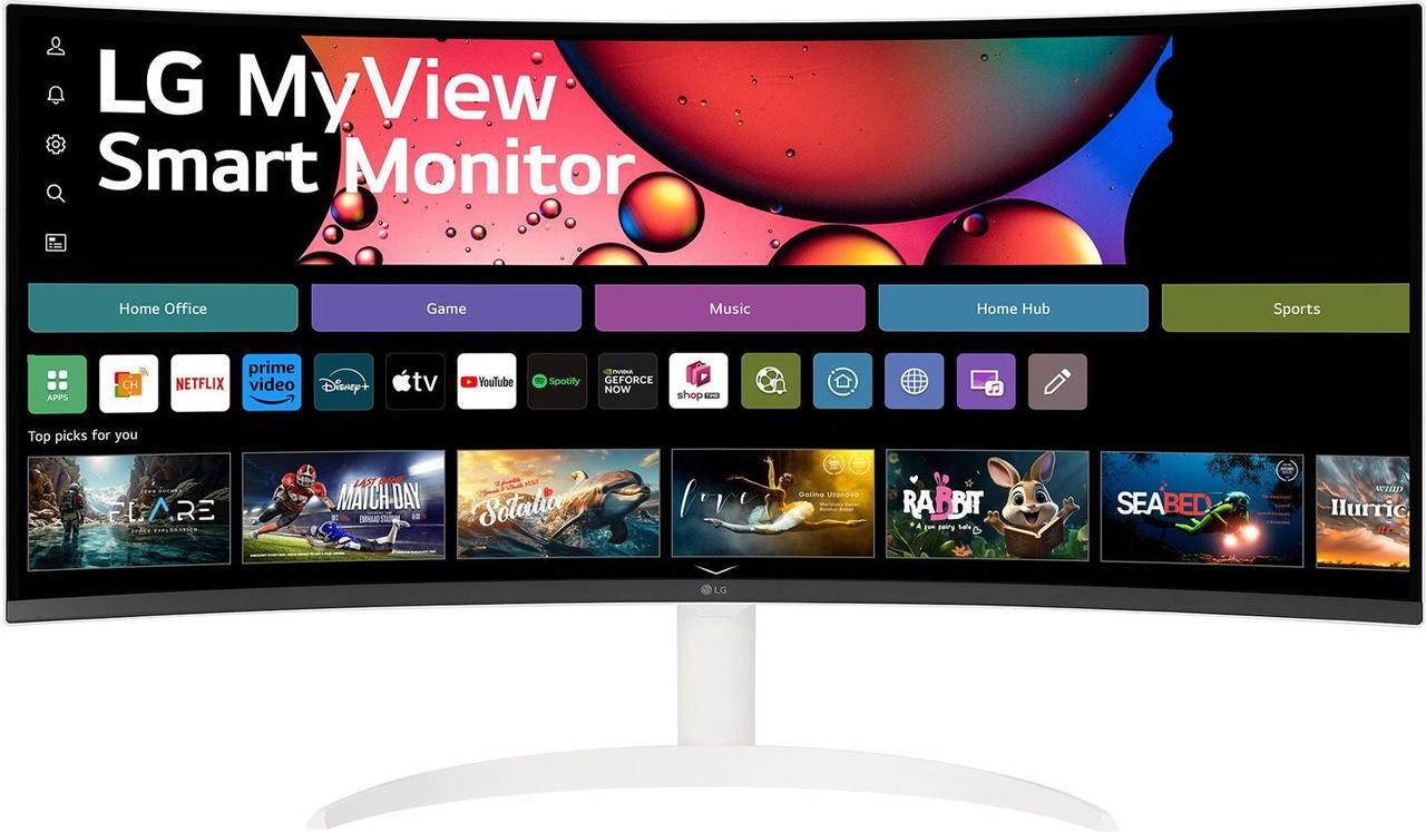 Alt view image 2 of 10 - LG MyView Smart 34” 21:9 Curved 1800R WQHD (3440x1440) 100Hz with webOS, 34SR65QC-W