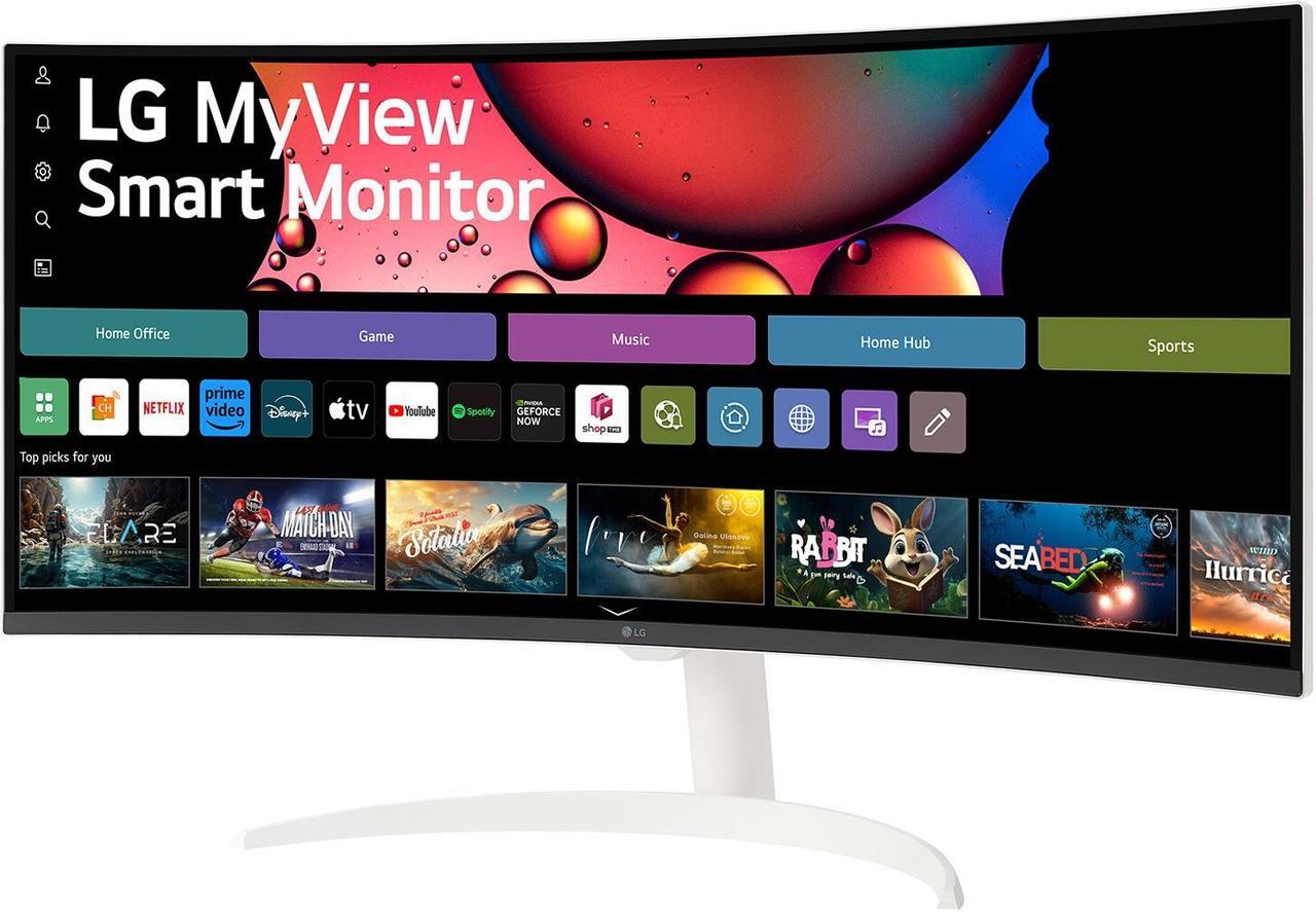 Alt view image 3 of 10 - LG MyView Smart 34” 21:9 Curved 1800R WQHD (3440x1440) 100Hz with webOS, 34SR65QC-W