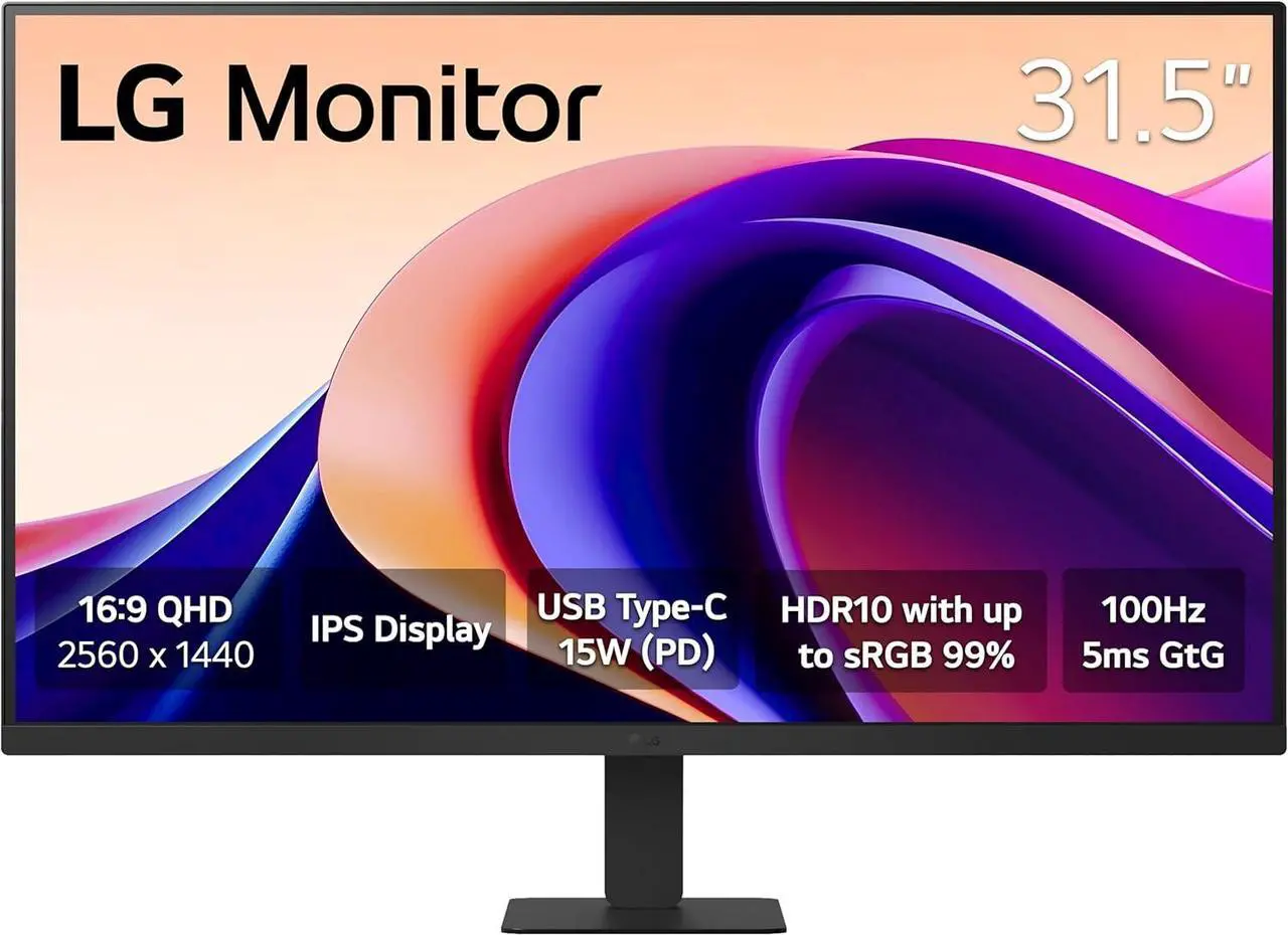 Main image of LG 32" QHD IPS 100Hz Monitor with HDR10 and USB Type-C 15W PD (32U631A-B)