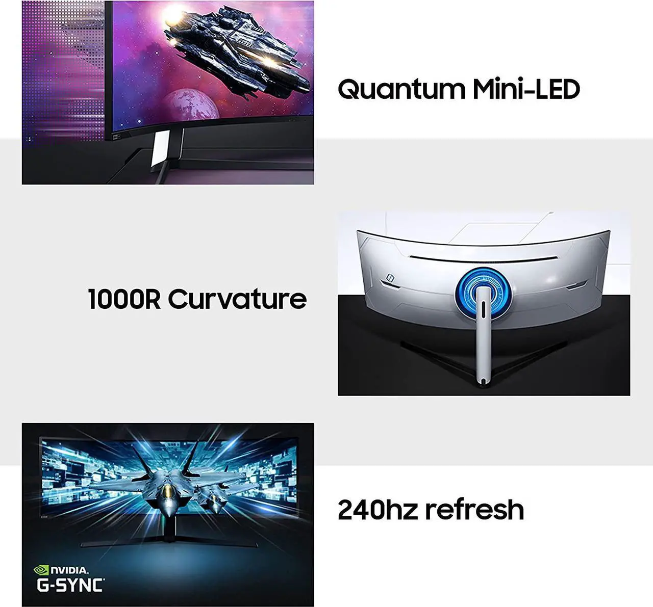 Alt view image 5 of 17 - Samsung Odyssey Neo G9 49" LS49AG952NNXZA 5120 x 1440 (2K) 240Hz 1ms (GTG) FreeSync Premium Pro G-Sync Compatible, DisplayPort HDMI, Height Adjust VESA Tilt Swivel Curved Gaming Monitor