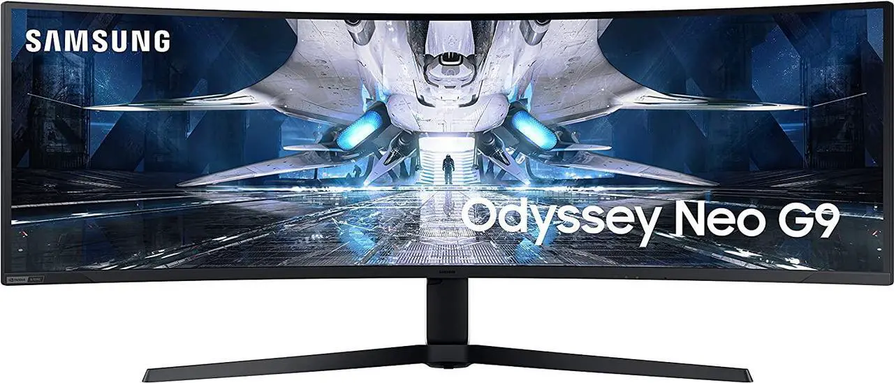 Main image of Samsung Odyssey Neo G9 49" LS49AG952NNXZA 5120 x 1440 (2K) 240Hz 1ms (GTG) FreeSync Premium Pro G-Sync Compatible, DisplayPort HDMI, Height Adjust VESA Tilt Swivel Curved Gaming Monitor