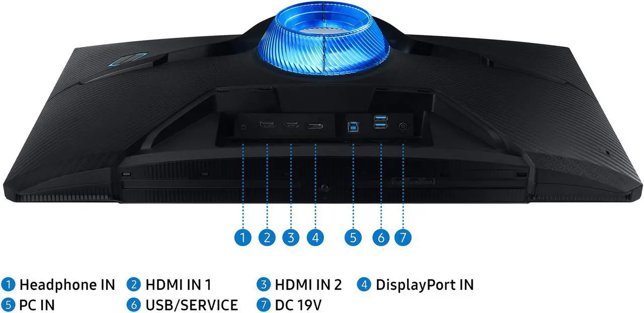 Alt view image 14 of 14 - Samsung Odyssey G7 LS28AG700NNXZA 28" 3840 x 2160 (4K) 144Hz IPS DisplayHDR 400 1ms (GTG) FreeSync Premium Pro G-Sync Compatible DisplayPort HDMI 2.1 USB Swivel Pivot Height Adjust Tilt VESA Gaming Monitor
