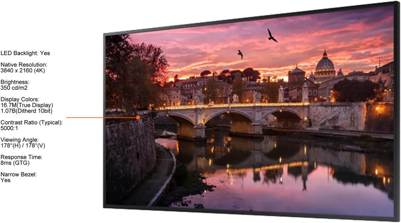 Alt view image 4 of 8 - Samsung QB43R-B 43" 4K Built-in Speaker Commercial Display