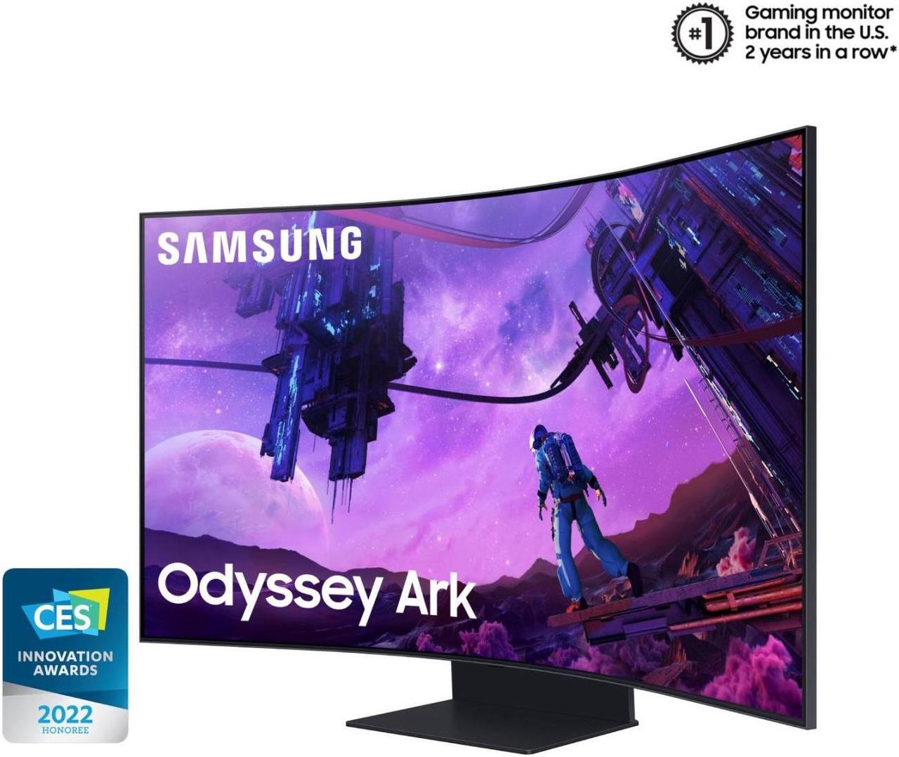 Alt view image 3 of 8 - SAMSUNG Odyssey LS55BG970NNXGO 55" Ark 4K UHD 165Hz 1ms Quantum Mini-LED Curved Gaming Monitor w/Cockpit Mode, Sound Dome Technology, Multi View, HDR10