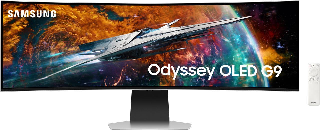 SAMSUNG 49" Odyssey G95SC Series OLED Curved Smart Gaming Monitor, 240Hz, 0.03ms(GtG), Dual QHD, Neo Quantum Processor Pro, DisplayHDR 400, G-Sync Compatible, AMD FreeSync Premium Pro, Gaming Hub, LS49CG954SNXZA