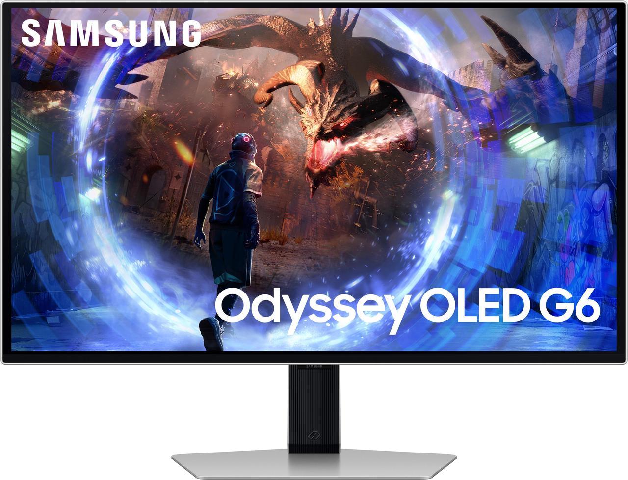 Samsung 27" Odyssey OLED G6 (G60SD) QHD 360Hz 0.03ms FreeSync Premium Pro Gaming Monitor with Sleek Metal Design - LS27DG602SNXZA