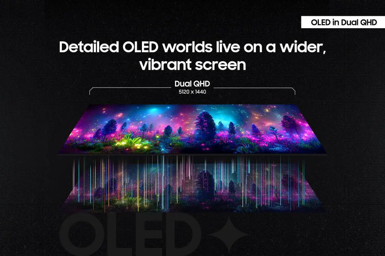 Alt view image 17 of 19 - Samsung 49" Odyssey OLED G9 (G93SD) Dual QHD 240Hz 0.03ms G-Sync Compatible Curved Gaming Monitor with Glare Free (LS49DG934SNXGO)