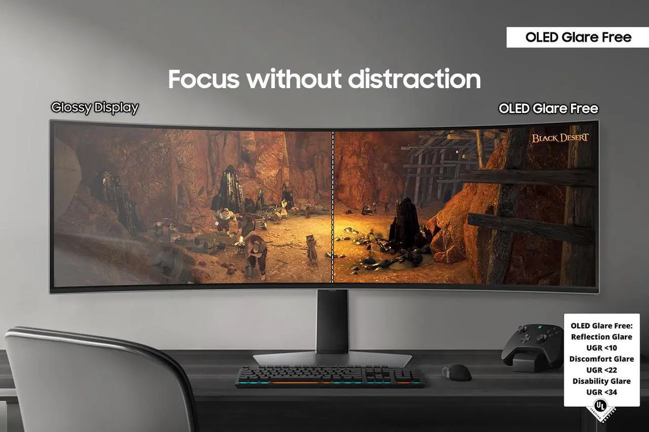 Alt view image 18 of 19 - Samsung 49" Odyssey OLED G9 (G93SD) Dual QHD 240Hz 0.03ms G-Sync Compatible Curved Gaming Monitor with Glare Free (LS49DG934SNXGO)