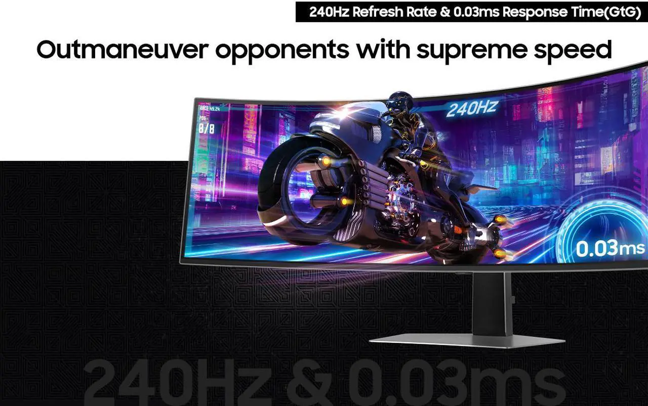 Alt view image 19 of 19 - Samsung 49" Odyssey OLED G9 (G93SD) Dual QHD 240Hz 0.03ms G-Sync Compatible Curved Gaming Monitor with Glare Free (LS49DG934SNXGO)