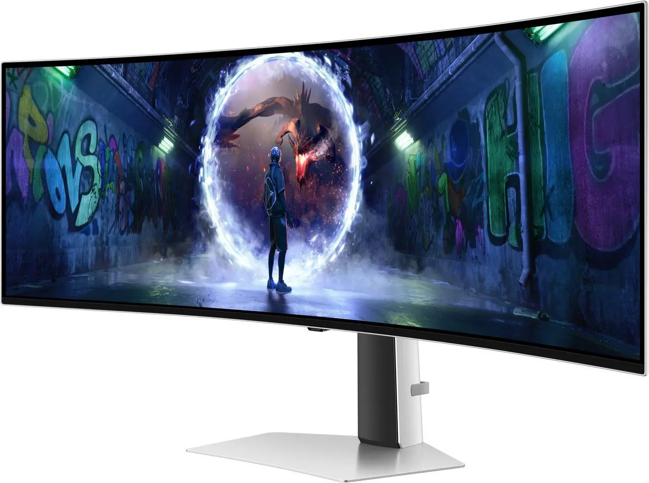 Alt view image 3 of 19 - Samsung 49" Odyssey OLED G9 (G93SD) Dual QHD 240Hz 0.03ms G-Sync Compatible Curved Gaming Monitor with Glare Free (LS49DG934SNXGO)