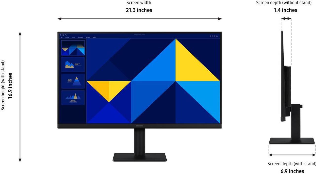 Alt view image 8 of 13 - SAMSUNG 24" 100 Hz IPS FHD Monitor 5 ms Flat Panel S30GD LS24D300GANXZA