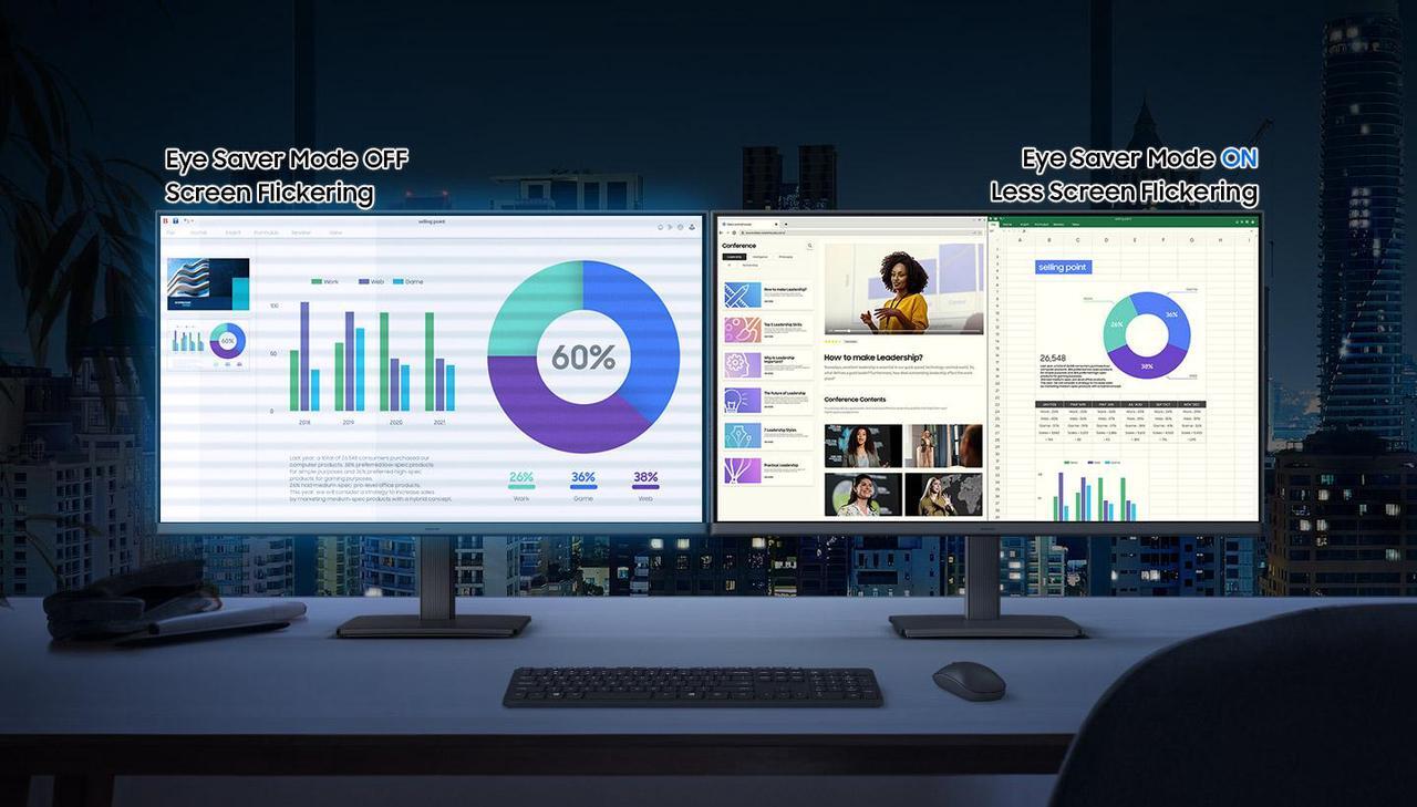 Alt view image 13 of 13 - SAMSUNG 24" 100 Hz IPS FHD Monitor 5 ms Flat Panel S30GD LS24D300GANXZA