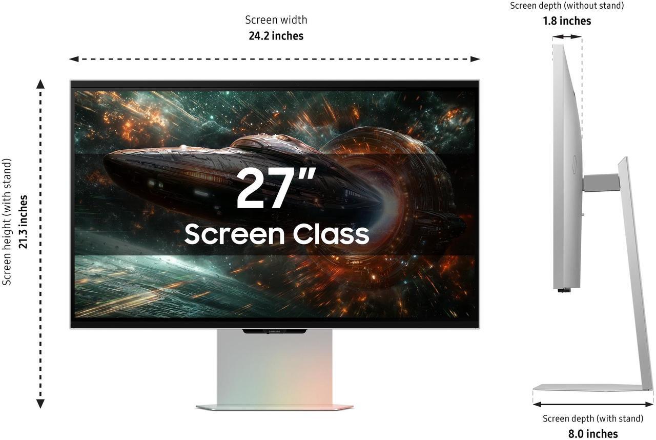 Alt view image 4 of 15 - Samsung 27" Odyssey 3D G90XF 4K 165Hz Gaming Monitor