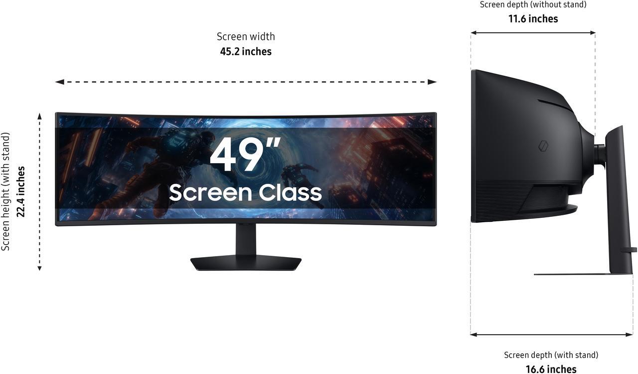 Alt view image 6 of 11 - Samsung 49" Odyssey G9 G91F DQHD 144Hz Gaming Monitor