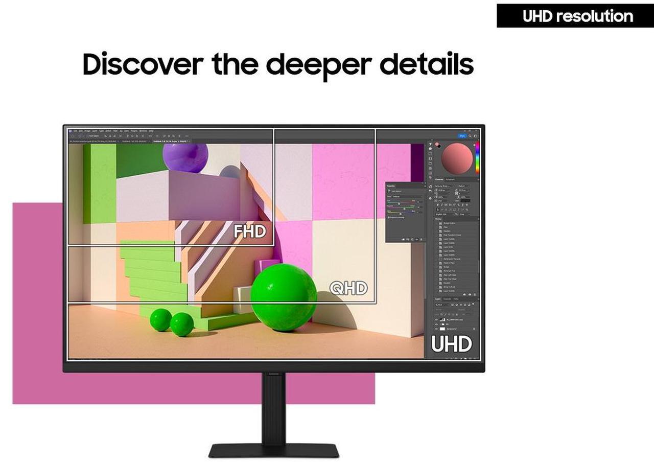 Alt view image 10 of 11 - SAMSUNG 32" ViewFinity S7 (S70D) 4K UHD IPS HDR10 High Resolution Monitor with Speakers- LS32D708EBNXGO