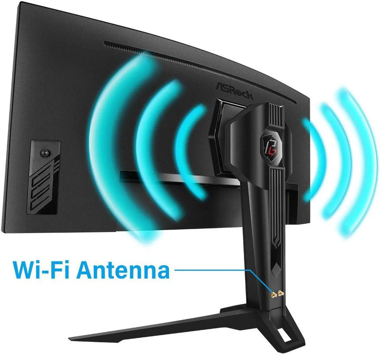 Alt view image 5 of 9 - ASRock PHANTOM GAMING 34" 2K (3440 x 1440) 165Hz/1ms (144Hz and higher) Wi-Fi Antenna FreeSync Curved Gaming Monitor, 2*HDMI, 1*DisplayPort, (PG34WQ15R2B)