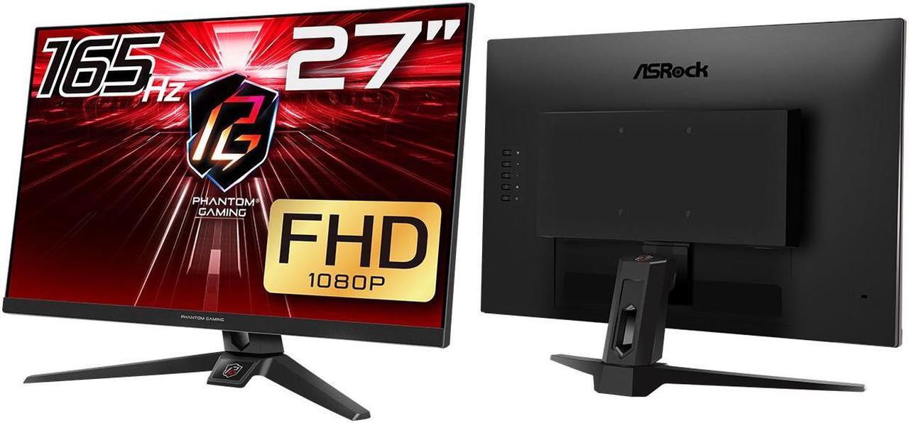 Alt view image 3 of 8 - ASRock PHANTOM GAMING 27" FHD (1920 x 1080) 165Hz/1ms (144Hz and higher) FreeSync Gaming Monitor, 2 * DisplayPort, 1 * HDMI (PG27FF1A)