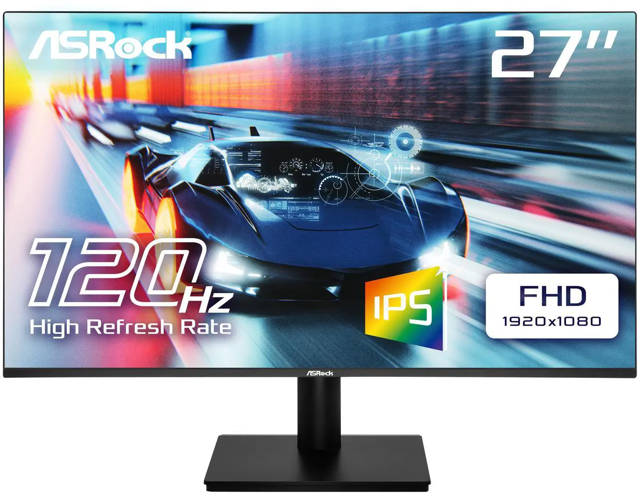 ASRock Phantom 27" Full HD 120Hz IPS 1ms low blue light LCD Gaming Computer Monitor for both Work and Gaming with both HDMI & VGA ports CL27FFA