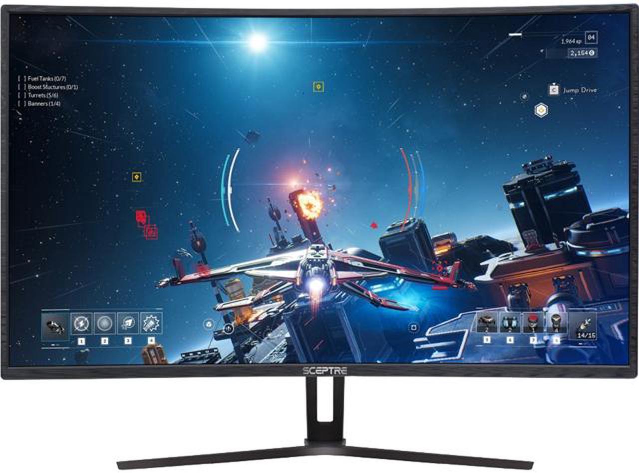 SCEPTRE C325B-185RD 32" (31.5" Viewable) Full HD 1920 x 1080 185Hz 3 x HDMI, DisplayPort, AMD FreeSync Compatible Built-in Speakers Anti-Flicker LED Backlit Curved Gaming Monitor