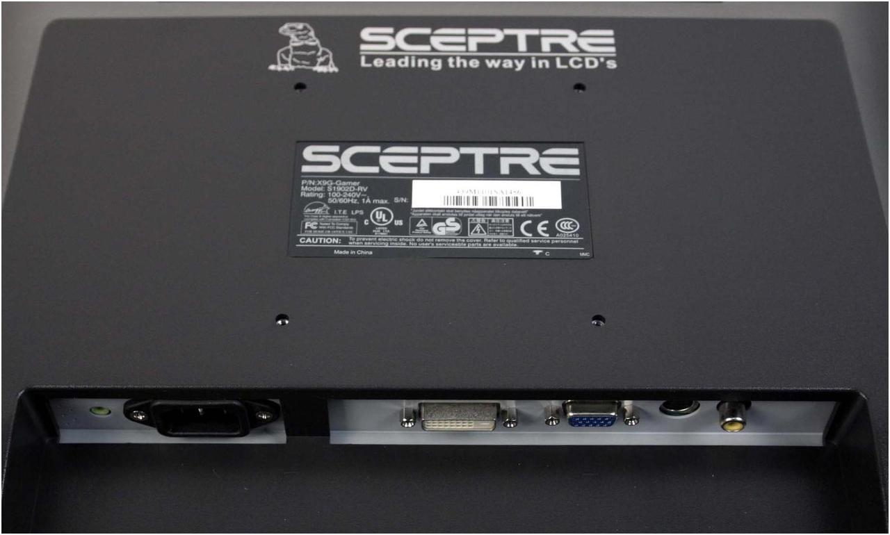 Alt view image 8 of 10 - SCEPTRE X9g-GAMER Black 19" 12ms LCD Monitor 400 cd/m2 500:1, US Warranty