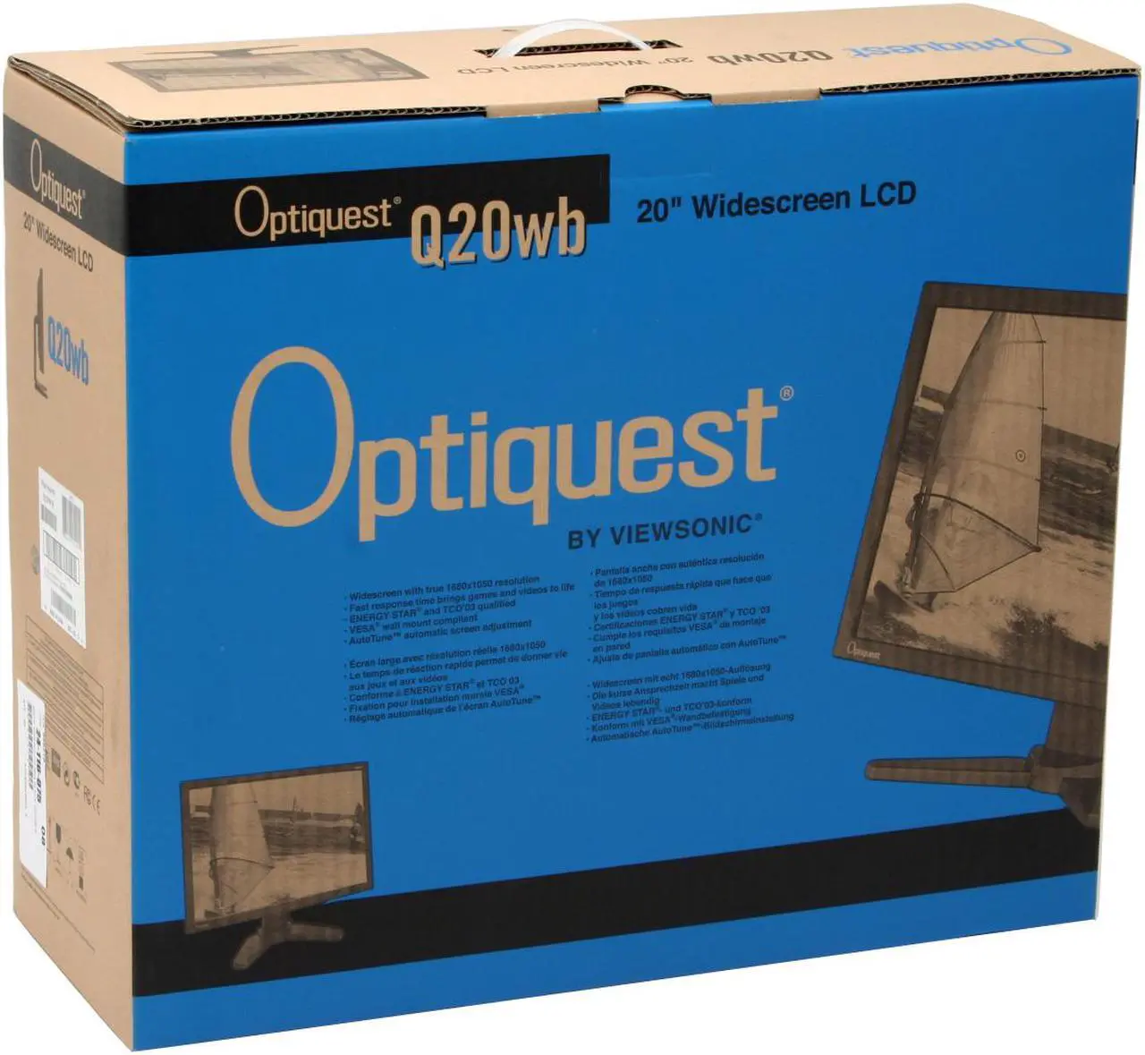 Alt view image 11 of 11 - ViewSonic 20" Active Matrix, TFT LCD WSXGA LCD Monitor 5 ms D-Sub, DVI-D Optiquest Series Q20WB