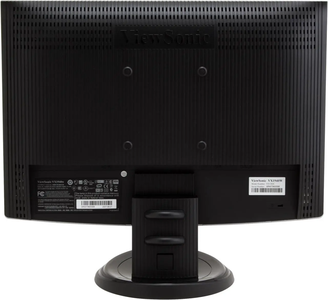Alt view image 5 of 12 - ViewSonic X Series VX1940w Black&Silver 19" 2ms(GTG)  Super High Resolution 1680x1050 DVI Widescreen LCD Monitor 300 cd/m2 1000:1 static (typ), 3000:1 dynamic (typ)