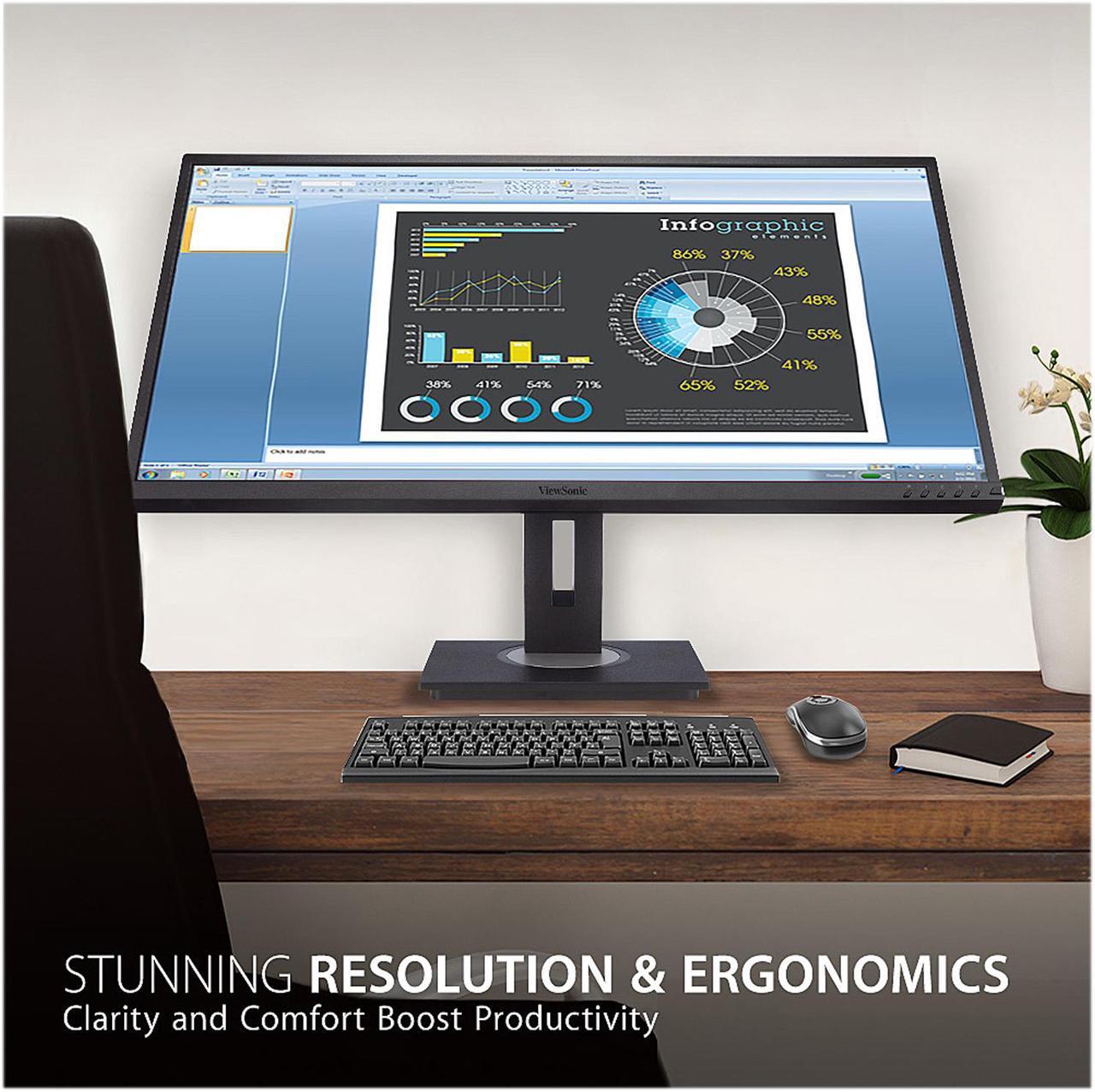 Alt view image 2 of 13 - ViewSonic VG3448 34 Inch Ultra-Wide 21:9 WQHD Ergonomic Monitor with HDMI DisplayPort USB, 40 Degree Tilt and FreeSync for Home and Office