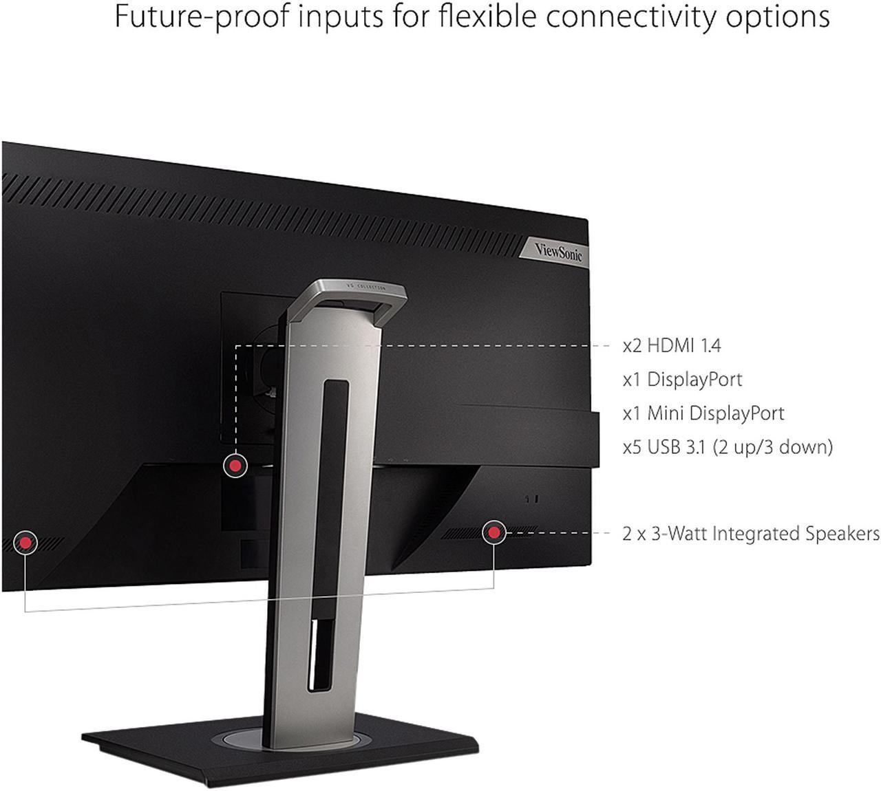Alt view image 5 of 13 - ViewSonic VG3448 34 Inch Ultra-Wide 21:9 WQHD Ergonomic Monitor with HDMI DisplayPort USB, 40 Degree Tilt and FreeSync for Home and Office