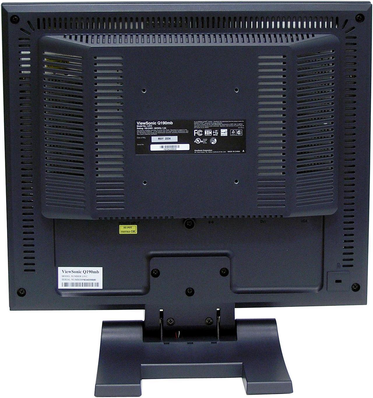 Alt view image 7 of 10 - ViewSonic 19" Active Matrix, TFT LCD SXGA LCD Monitor 25 ms Optiquest Series Q190MB