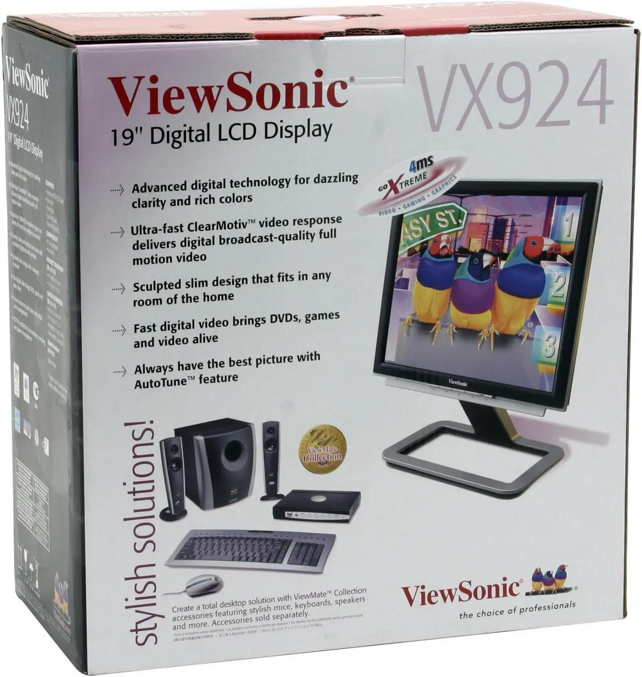 Alt view image 10 of 11 - ViewSonic 19" Active Matrix, TFT LCD SXGA LCD Monitor 3ms gray-to-gray (avg.); 5ms white-black-white (typ) D-Sub, DVI-D X Series VX924