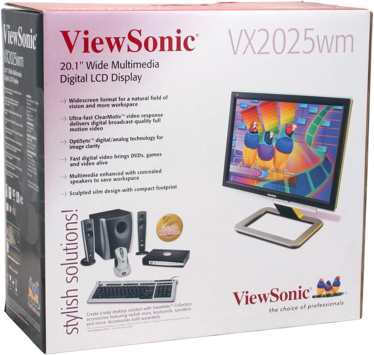 Alt view image 11 of 11 - ViewSonic 20.1" Active Matrix, TFT LCD WSXGA LCD Monitor 8ms gray-to-gray (avg.); 16ms white-black-white (typ) D-Sub, DVI-D X Series VX2025WM