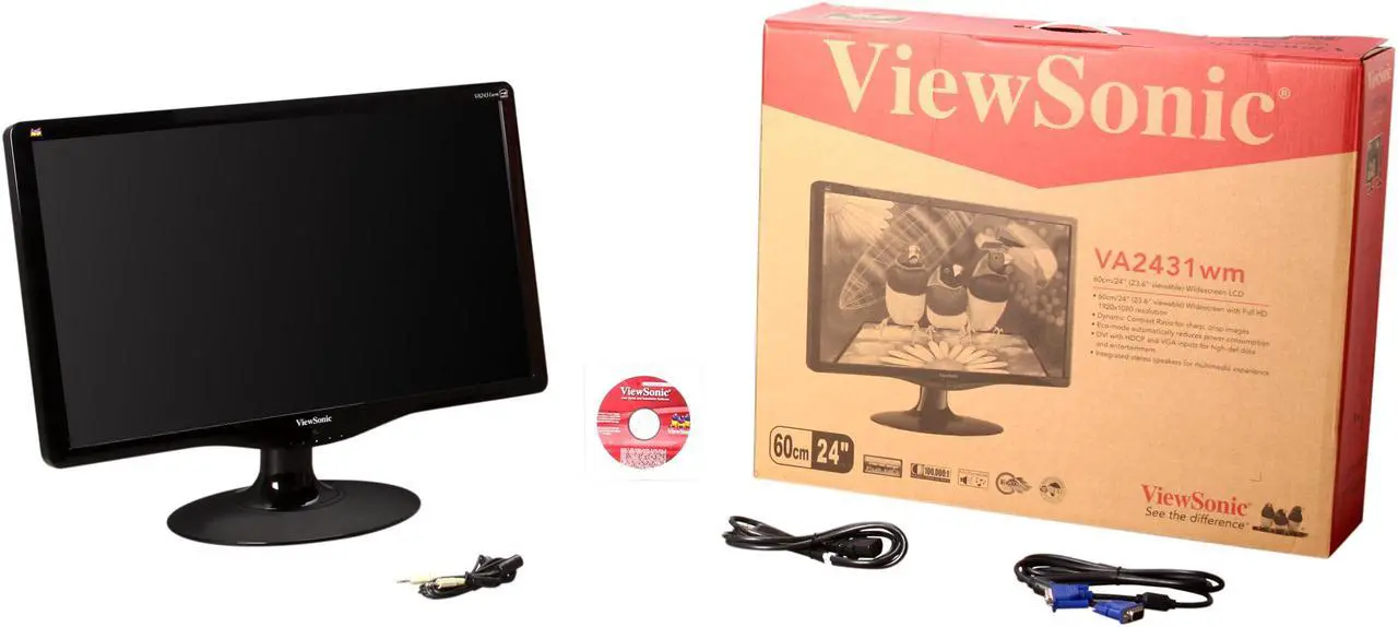Alt view image 8 of 8 - ViewSonic 23.6" Active Matrix, TFT LCD Full HD 1080P LCD Monitor Built-in Speakers 5 ms D-Sub, DVI-D VA2431WM
