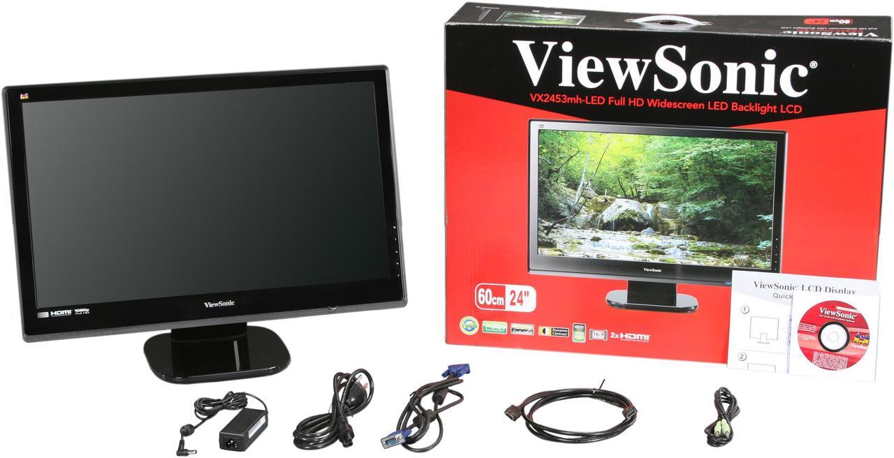 Alt view image 7 of 7 - ViewSonic VX2453mh-LED Black 23.6" Full HD HDMI LED BackLight LCD Monitor Slim Design w/Speakers 250 cd/m2 DC 30,000,000:1 (1,000:1)
