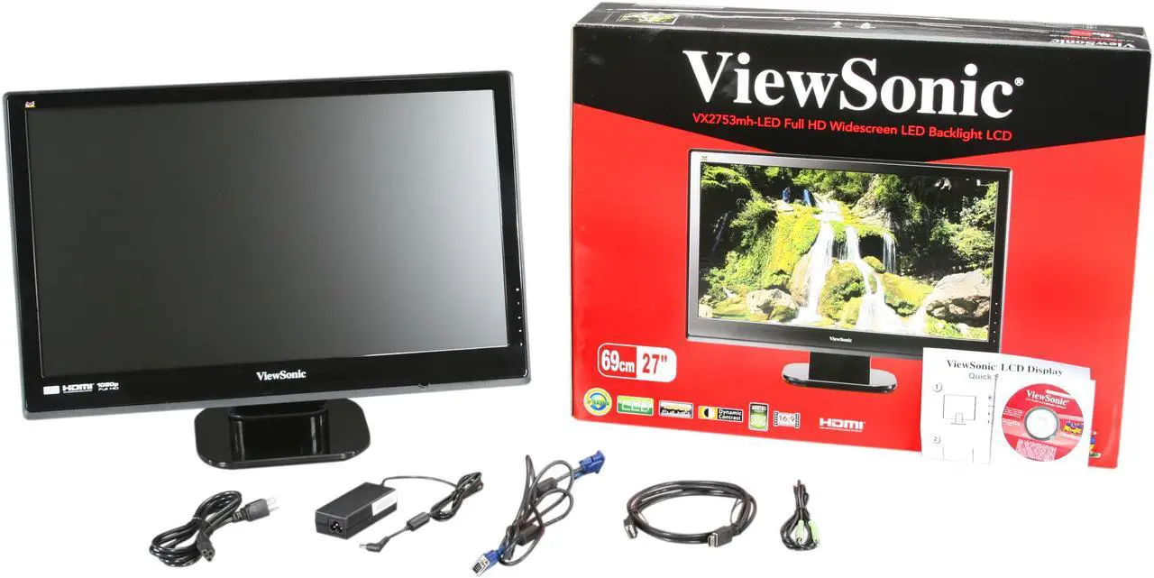 Alt view image 7 of 7 - ViewSonic VX2753mh-LED Black 27" 1ms Full HD HDMI LED BackLight LCD Monitor w/Speakers 300 cd/m2 DC 30,000,000:1, (1,200:1)