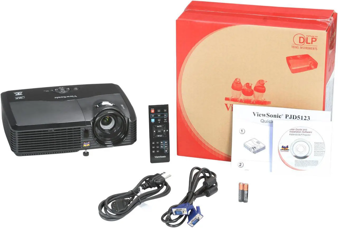 Alt view image 7 of 7 - ViewSonic PJD5123 800 x 600 2700 Lumens DLP Projector 2000:1 (typ), 3000:1 (dynamic)