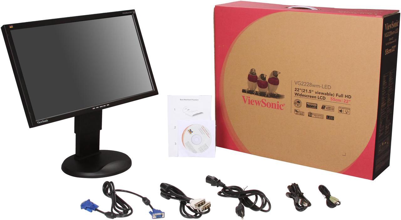 Alt view image 9 of 9 - ViewSonic VG2228wm-LED 22", TN PanelLED Backlight LCD Monitor, 10,000,000:1 (1,000:1), 250cd/m2, 170/160 Viewing Angle,D-Sub, DVI, USB, Built-in Speaker, Height, Swivel, Tilt adjustable