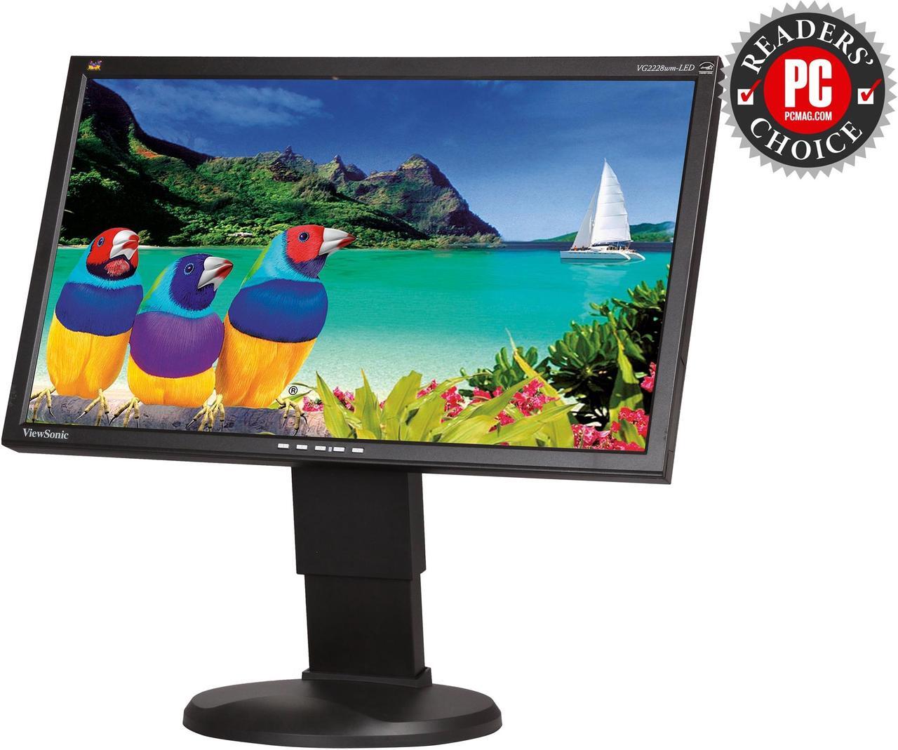 Main image of ViewSonic VG2228wm-LED 22", TN PanelLED Backlight LCD Monitor, 10,000,000:1 (1,000:1), 250cd/m2, 170/160 Viewing Angle,D-Sub, DVI, USB, Built-in Speaker, Height, Swivel, Tilt adjustable