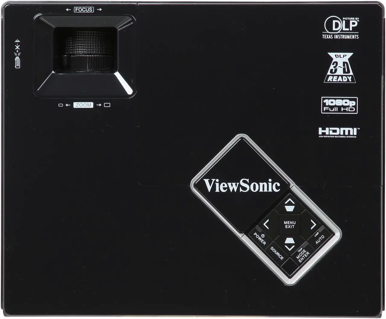 Alt view image 6 of 8 - ViewSonic PJD7820HD 1920 x 1080 FHD 3000 ANSI Lumens, Up to 120Hz Refresh Rate, HDMI / Dual VGA Inputs, Auto Keystone Correction, 3D Ready DLP Projector