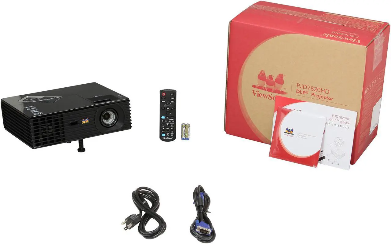 Alt view image 8 of 8 - ViewSonic PJD7820HD 1920 x 1080 FHD 3000 ANSI Lumens, Up to 120Hz Refresh Rate, HDMI / Dual VGA Inputs, Auto Keystone Correction, 3D Ready DLP Projector