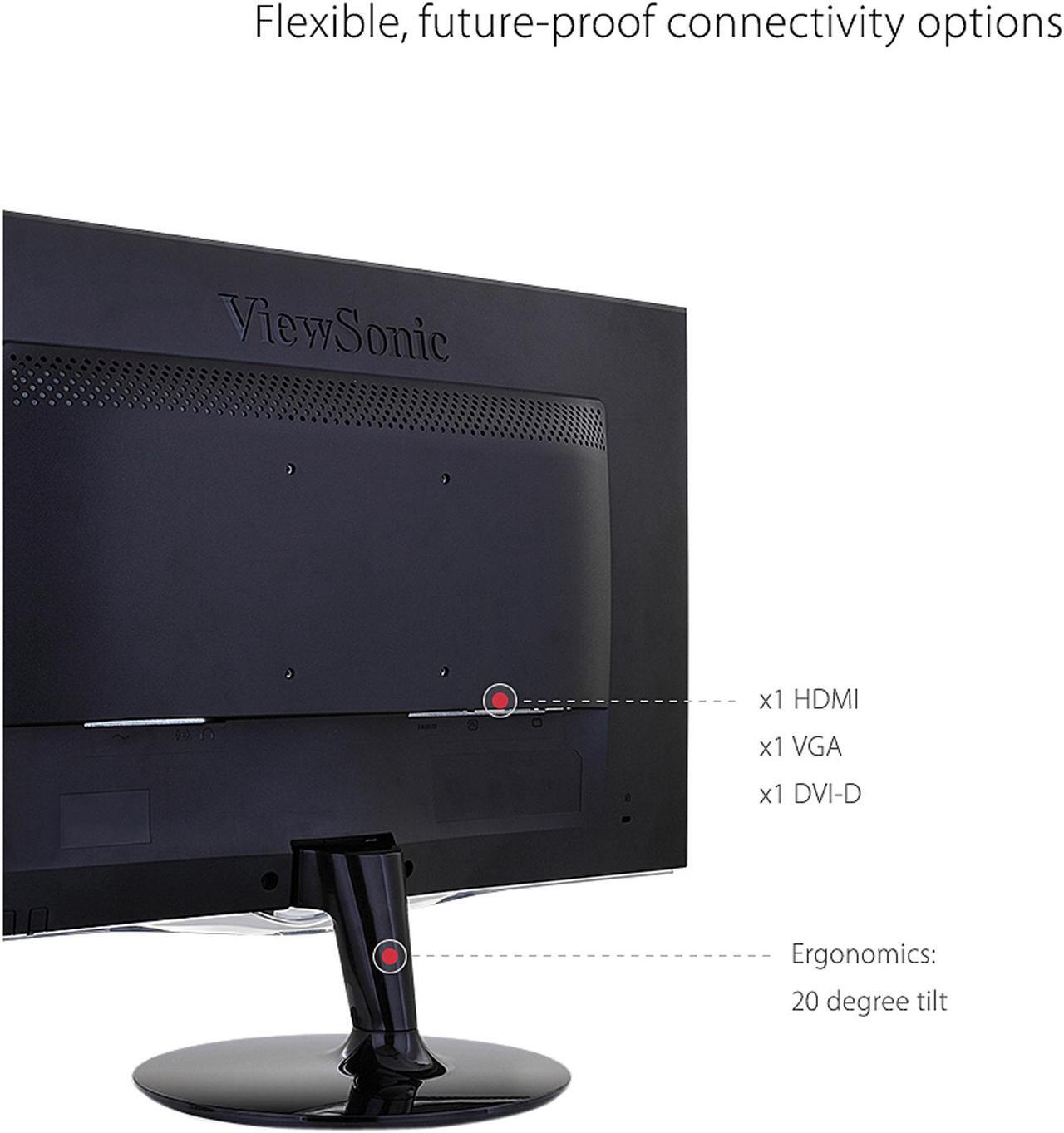 Alt view image 4 of 13 - ViewSonic VX2252MH 22 Inch 2ms 60Hz 1080p Entertainment Monitor with HDMI DVI and VGA Inputs