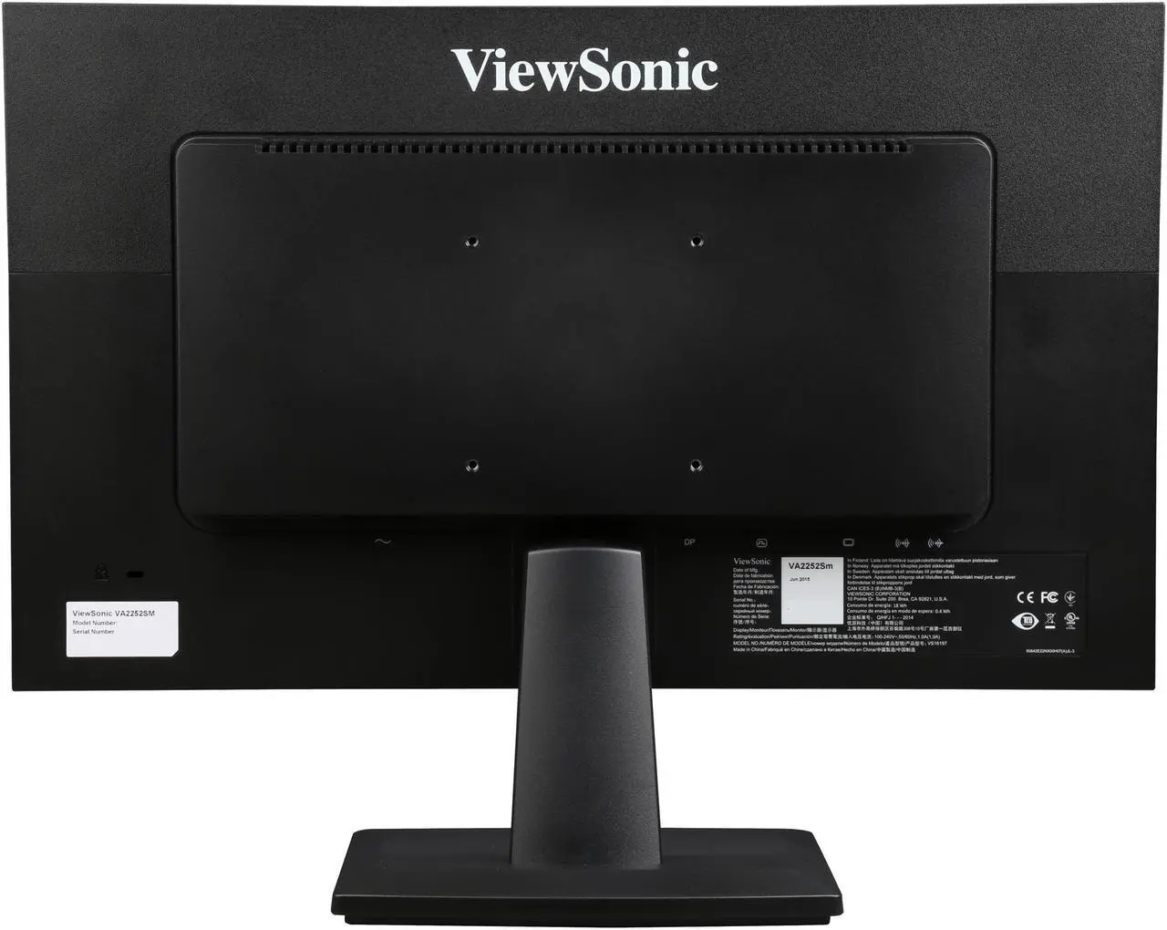 Alt view image 11 of 14 - ViewSonic VA2252SM 22 Inch 1080p LED Monitor DisplayPort DVI and VGA Inputs for Home and Office