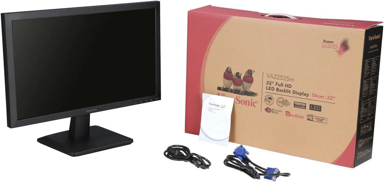Alt view image 14 of 14 - ViewSonic VA2252SM 22 Inch 1080p LED Monitor DisplayPort DVI and VGA Inputs for Home and Office