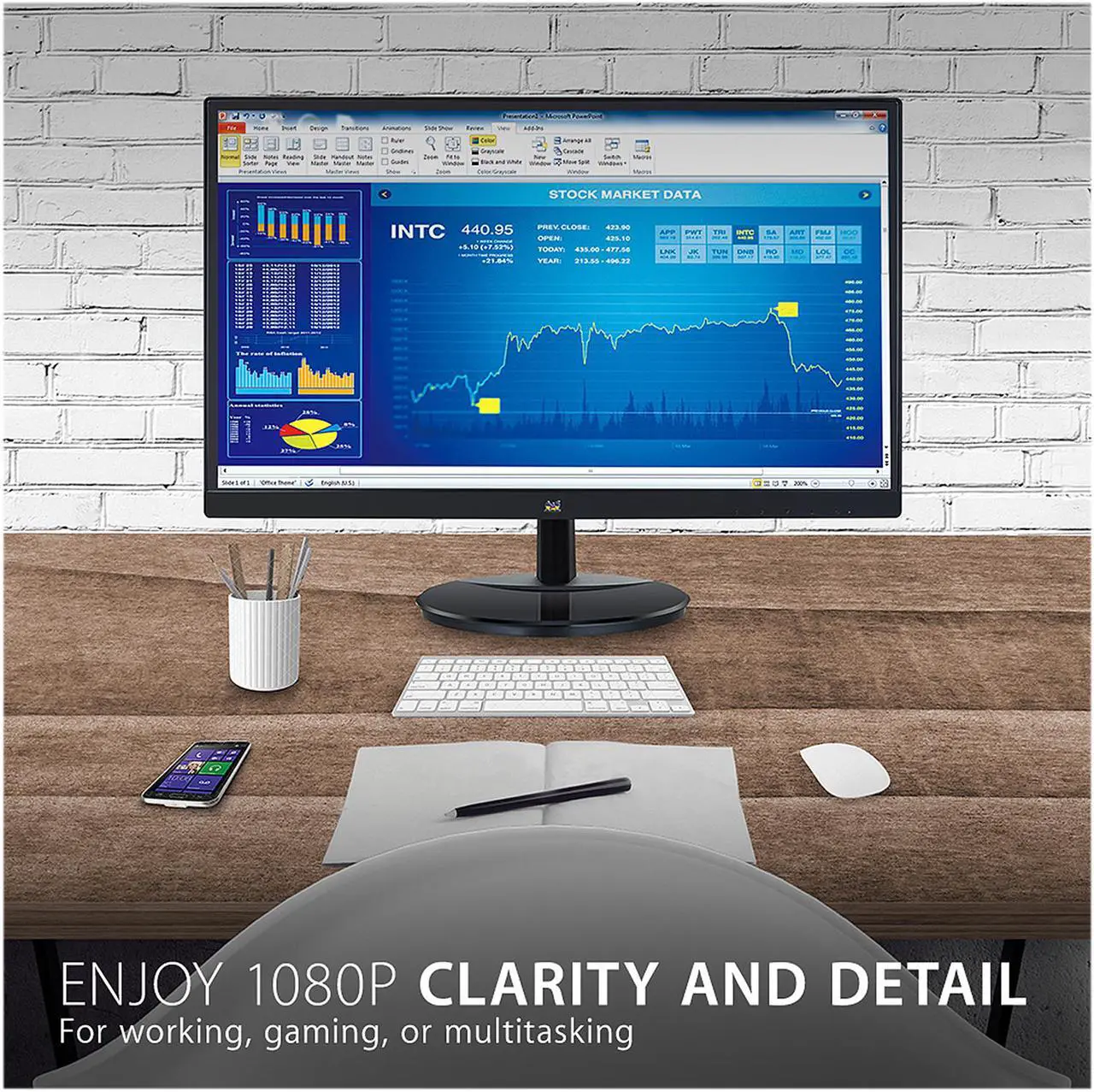 Alt view image 3 of 14 - ViewSonic VA2252SM 22 Inch 1080p LED Monitor DisplayPort DVI and VGA Inputs for Home and Office