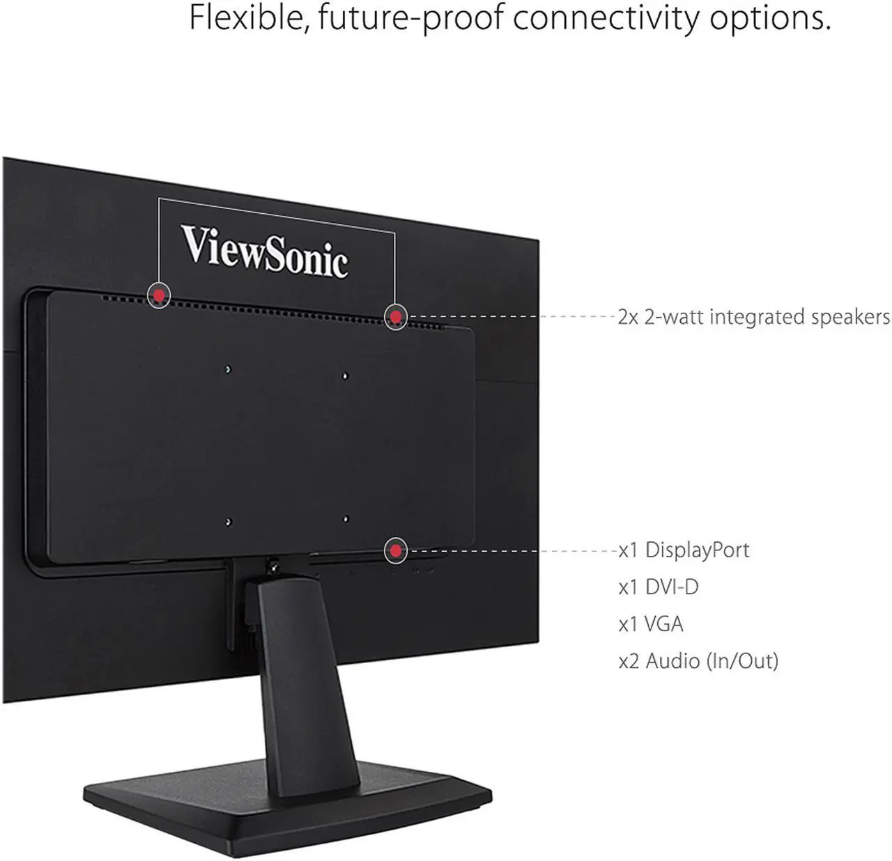 Alt view image 5 of 14 - ViewSonic VA2252SM 22 Inch 1080p LED Monitor DisplayPort DVI and VGA Inputs for Home and Office