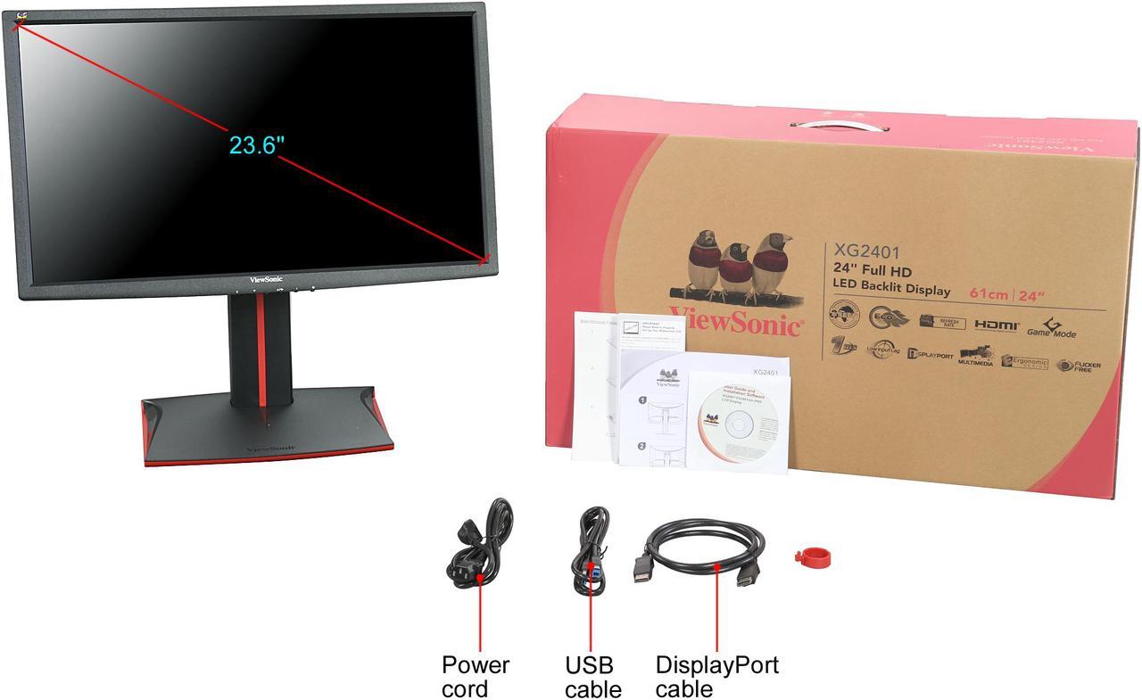Alt view image 11 of 10 - ViewSonic XG2401 24" (23.6" Viewable) Full HD 1920 x 1080 144Hz 1ms (GTG) DisplayPort 2xHDMI USB Hub AMD FreeSync Built-in Speakers Anti-Glare Backlit LED Gaming Monitor