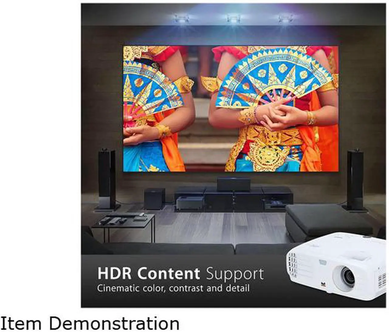 Alt view image 6 of 7 - ViewSonic PX727-4K 4K RGBRGB Rec. 709 DLP Home Theater Projector with HDR, HDMI