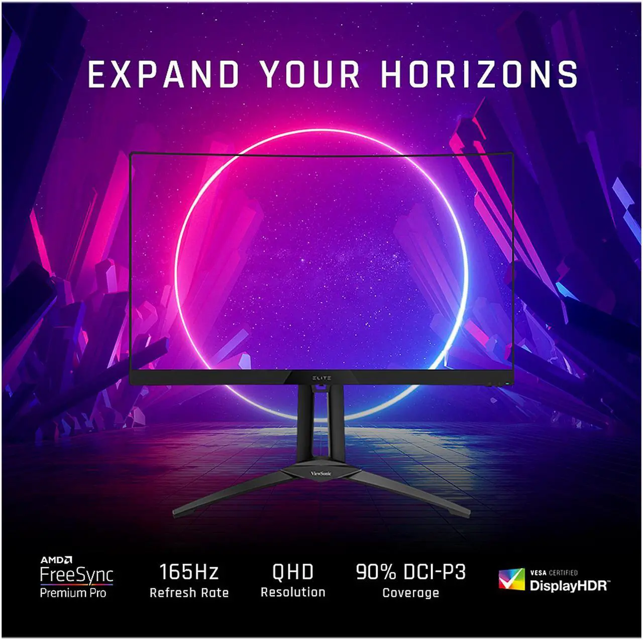 Alt view image 2 of 14 - ViewSonic ELITE XG270QC Curved 27 Inch 1ms 1440p 165Hz FreeSync Premium Pro Gaming Monitor with VESA DisplayHDR 400 and Advanced Ergonomics for Esports