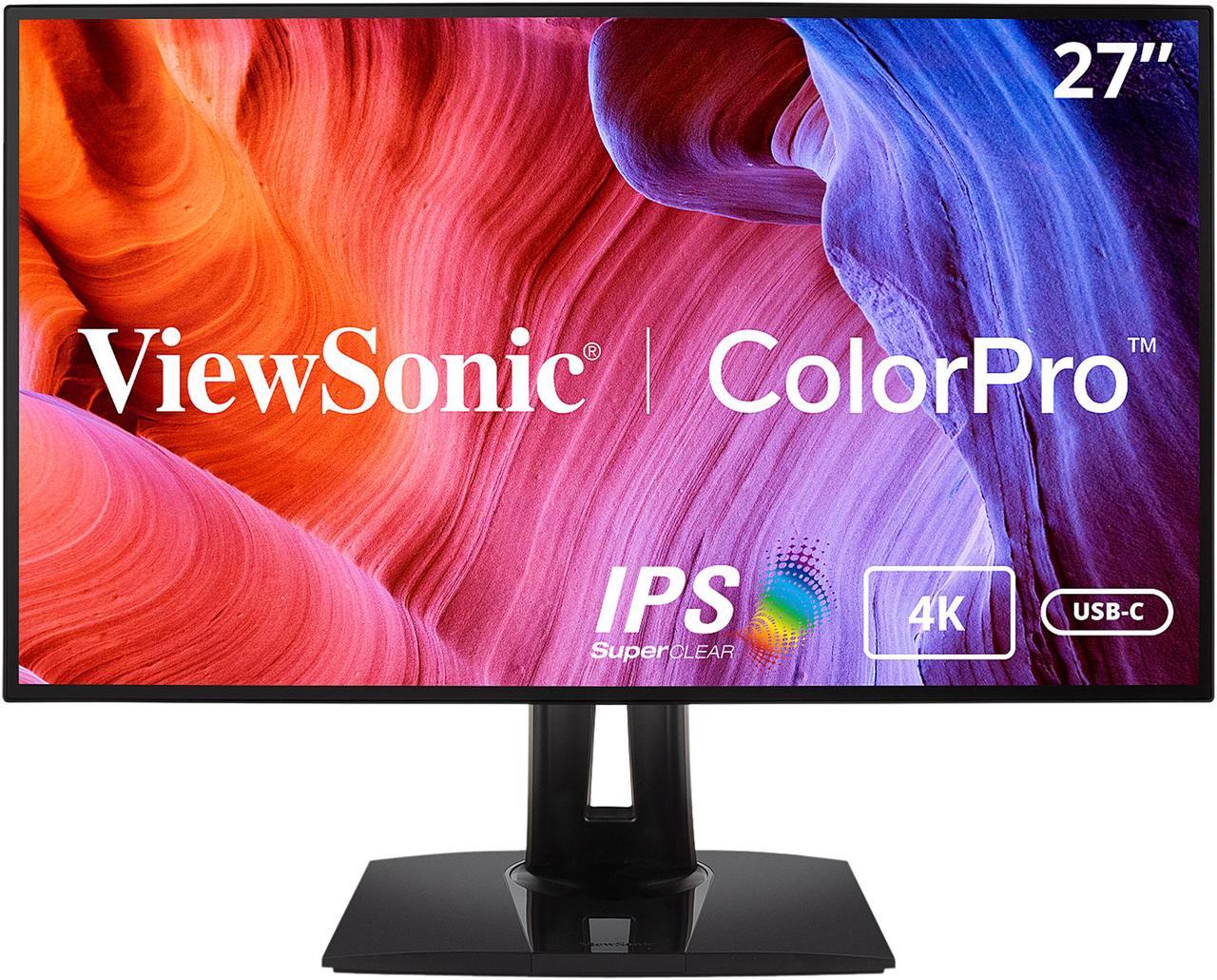 ViewSonic VP2768a-4K 27 Inch Premium IPS 4K Monitor with Advanced Ergonomics, ColorPro 100% sRGB Rec 709, 14-bit 3D LUT, Eye Care, HDMI, USB Type C, DisplayPort for Professional Home and Office