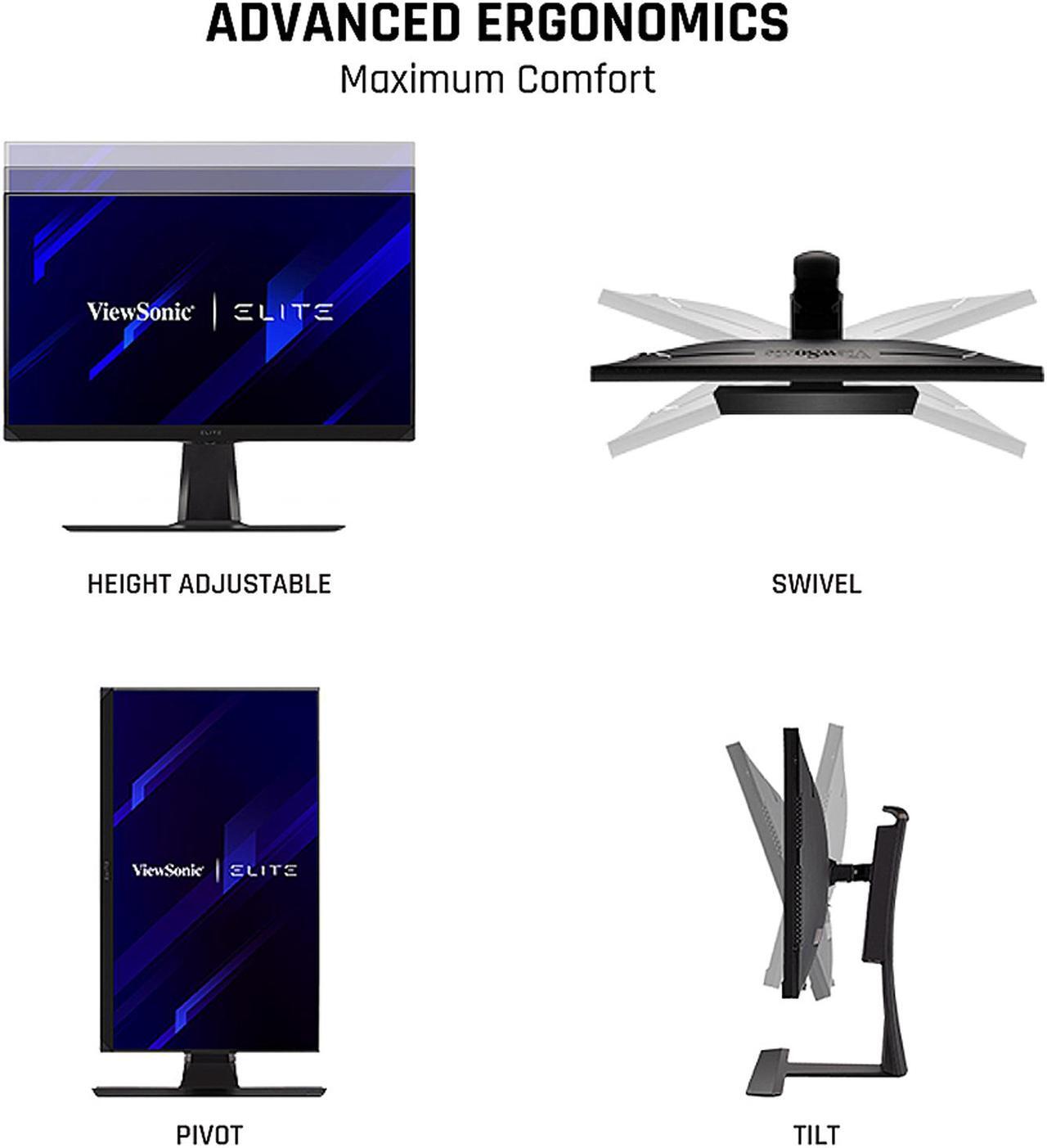 Alt view image 5 of 8 - ViewSonic ELITE XG320U 32 Inch 4K UHD Gaming Monitor with 150Hz, 1ms, HDR 600, FreeSync Premium Pro, HDMI, DisplayPort, USB, and Advanced Ergonomics for Esports