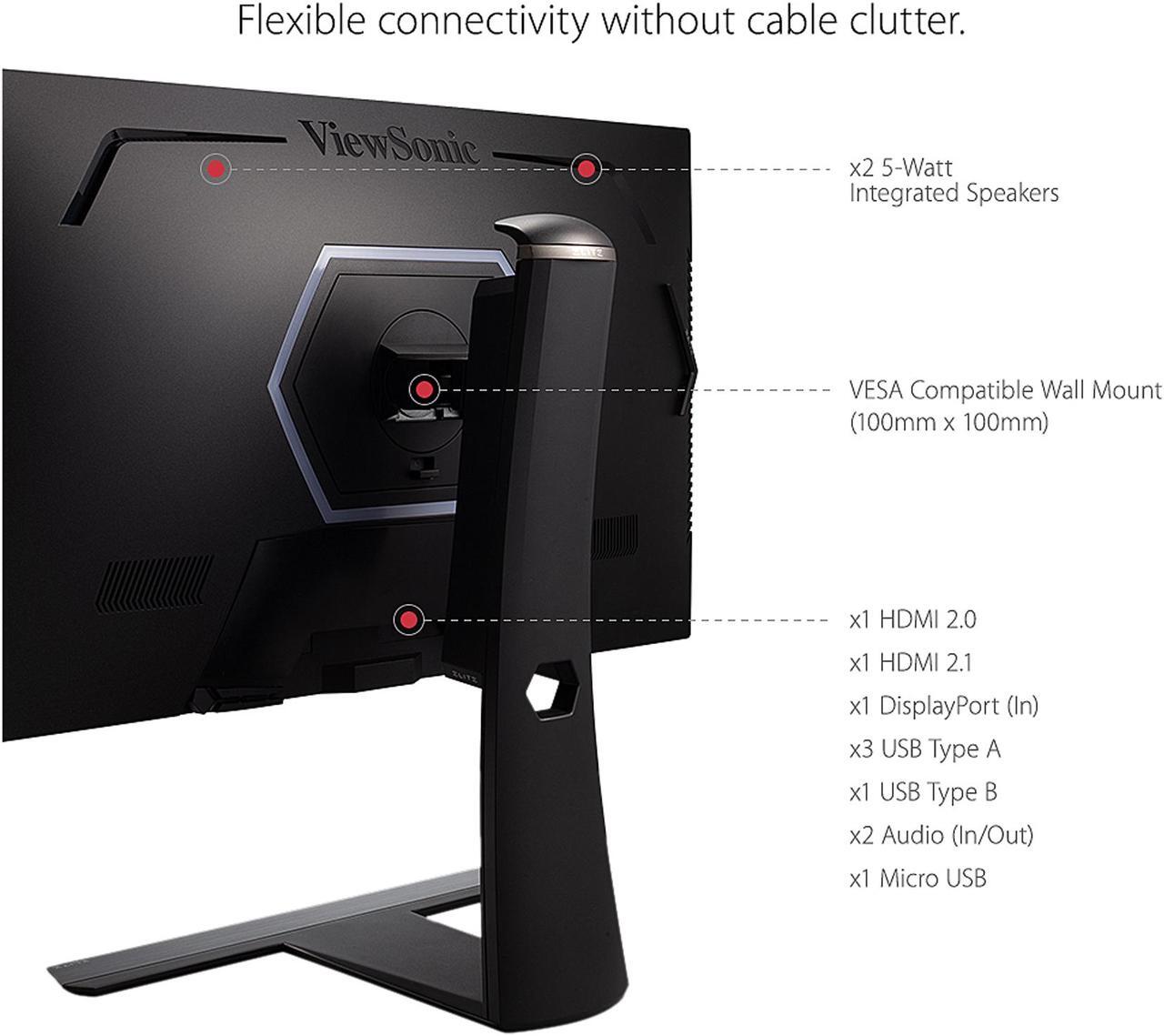 Alt view image 7 of 8 - ViewSonic ELITE XG320U 32 Inch 4K UHD Gaming Monitor with 150Hz, 1ms, HDR 600, FreeSync Premium Pro, HDMI, DisplayPort, USB, and Advanced Ergonomics for Esports